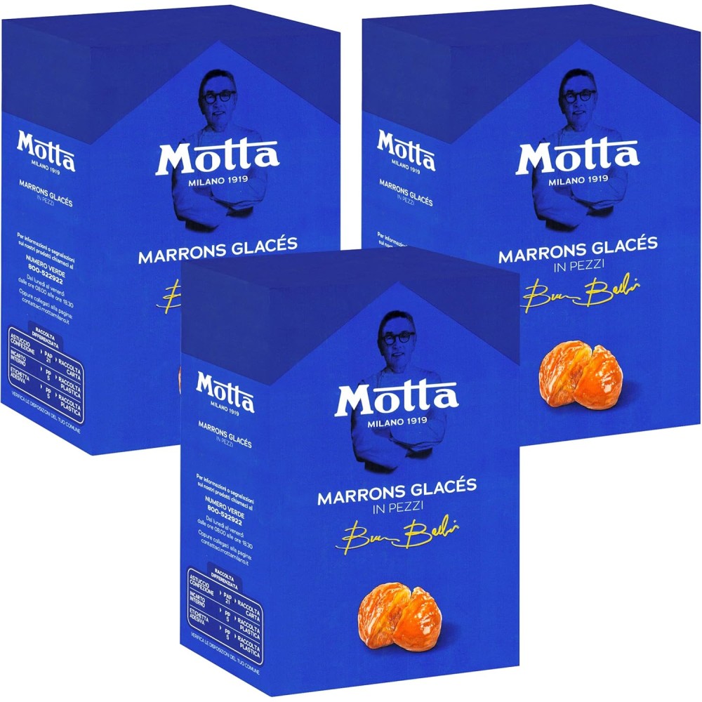 3 X Motta Marrons Glaces Italiani Scatola 350g