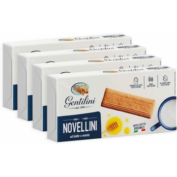 4X Gentilini Novellini Biscotti al Latte e Miele 250g