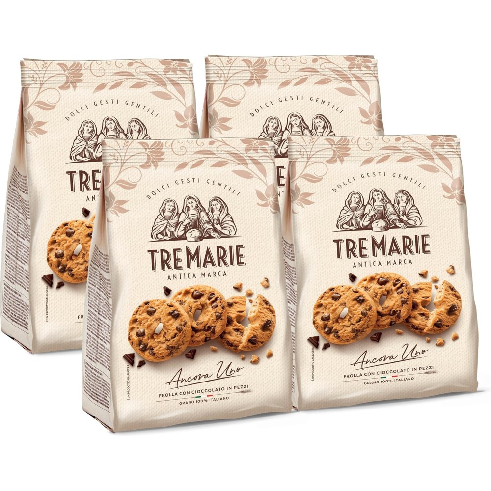 4X Tre Marie Ancora Uno Biscotti di Frolla con Cioccolato in Pezzi 360g