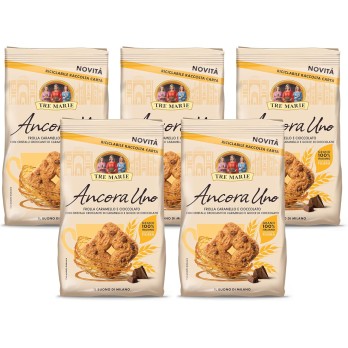 5X Tre Marie "Ancora Uno" Biscotti Frollino al Caramello e con Gocce di Cioccolato Grano 100% Italiano 300gr
