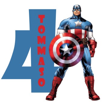 Sagoma in polistirolo Capitan America con Numero Personalizzabile