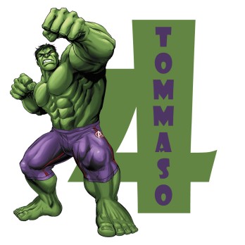 Sagoma in polistirolo Hulk con Numero Personalizzabile