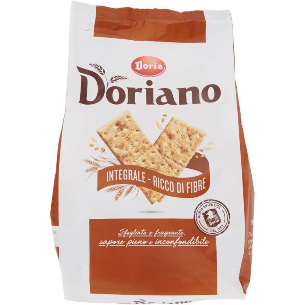 4X Doria Doriano il Cracker Integrale Ricco di Fibre Fragranti 20 Monoporzioni - 700g