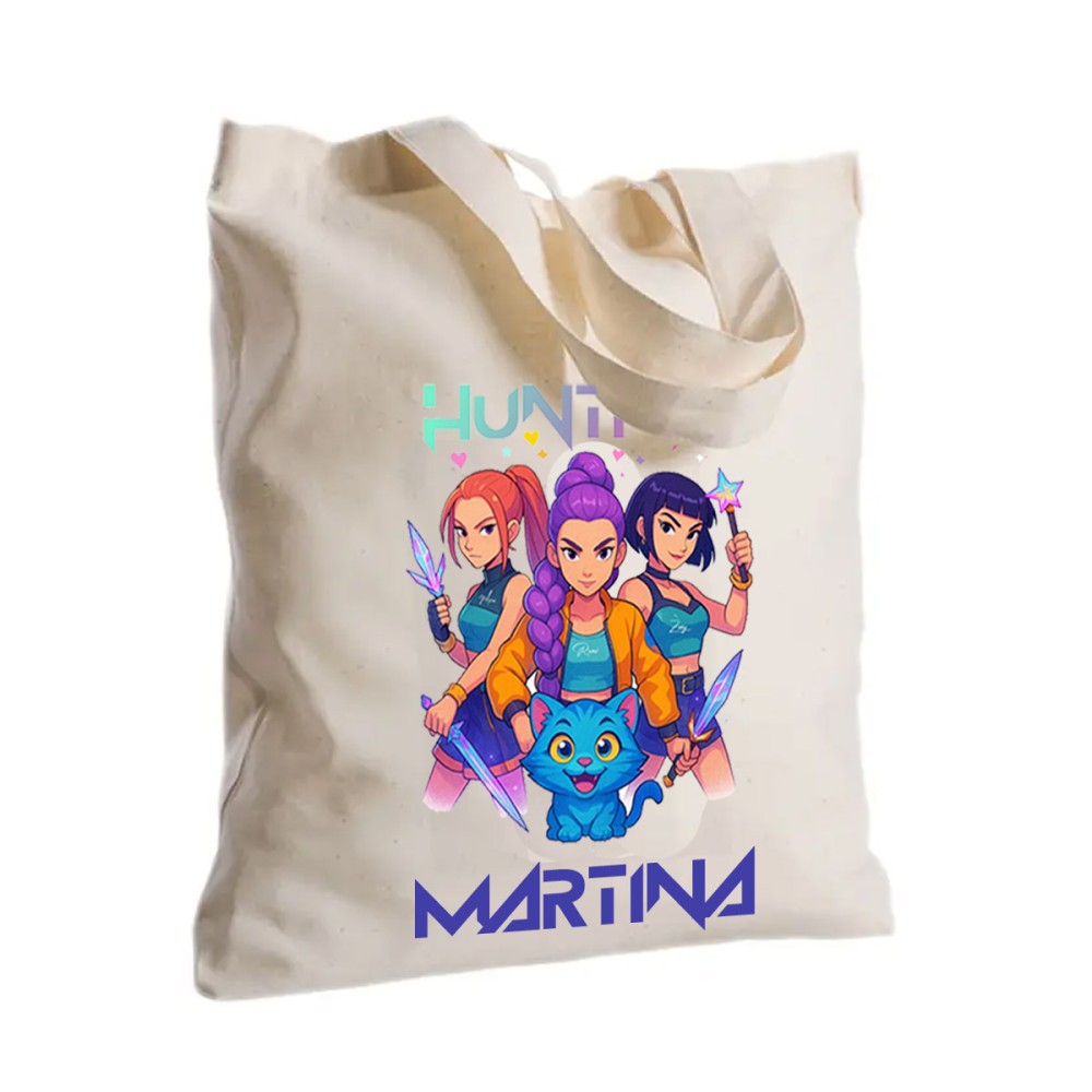 Borsa Shopper in Tessuto K-Pop Demon Hunters Personalizzabile 2 pz