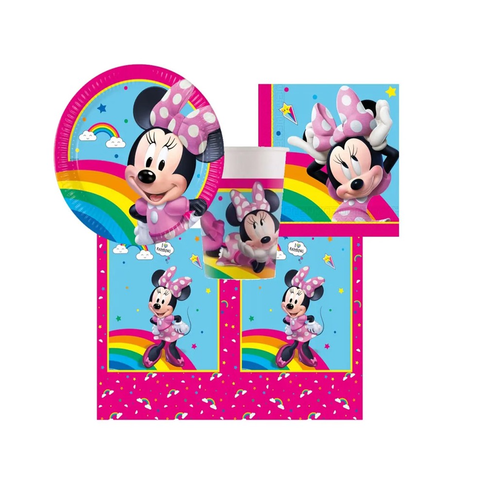 KIT N 17 COMPLETO 40 PERSONE COMPLEANNO MINNIE BOUQUET DISNEY