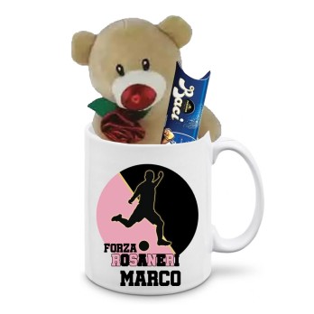 Tazza Personalizzabile Palermo con Peluche Orsetto e Baci Perugina