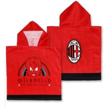 AC Milan | Accappatoio Poncho Bambino in Spugna | 100% Cotone | Prodotto Ufficiale | 50x100
