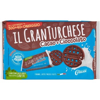 8X Colussi Il GranTurchese con Cacao e Cioccolato Fondente 6 Porzioni Salvafreschezza 340g