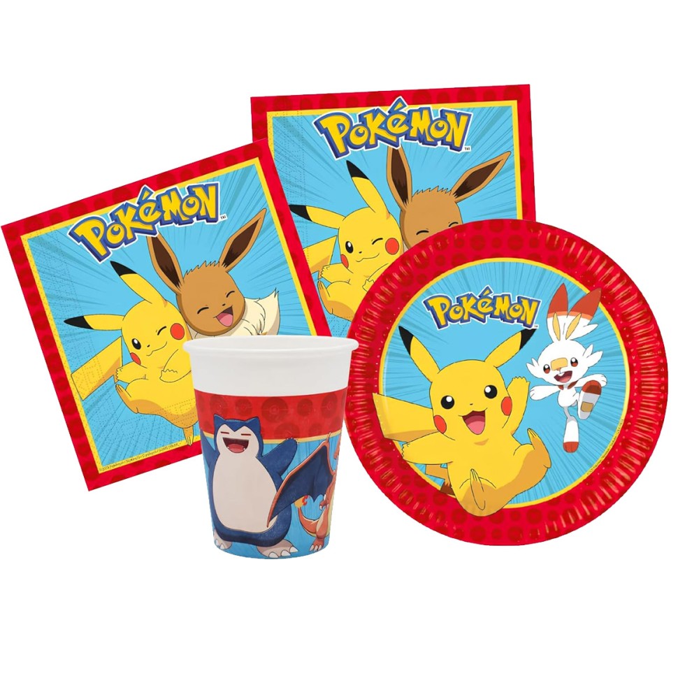 Kit 8 persone Pokèmon Evolution - addobbi per compleanno