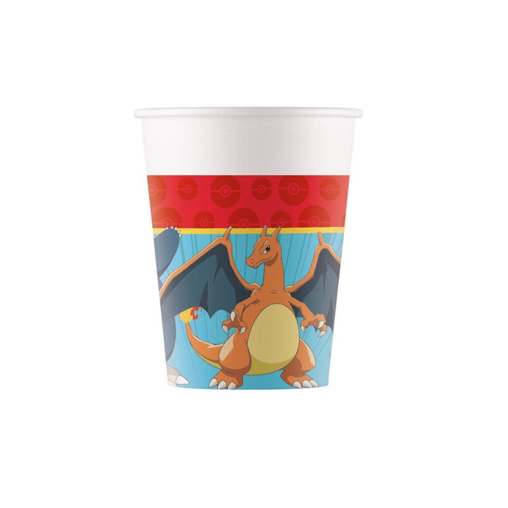 Kit 8 persone Pokèmon Evolution con con picks torta e candelina numerale