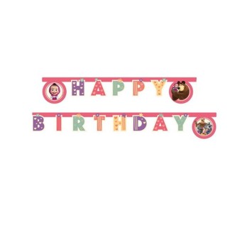 IRPot - KIT N 13 COORDINATO MASHA E L'ORSO DECORAZIONI TAVOLA COMPLEANNO BAMBINA