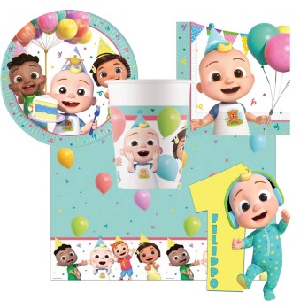 Kit n 81 Addobbi Cocomelon con sagoma polistirolo personalizzabile