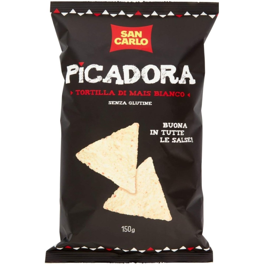 6X San Carlo Picadora Tortilla di Mais Bianco Senza Glutine (Gluten Free) 150g