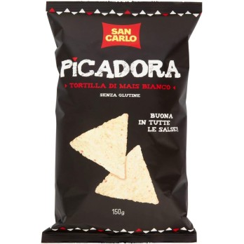 6X San Carlo Picadora Tortilla di Mais Bianco Senza Glutine (Gluten Free) 150g