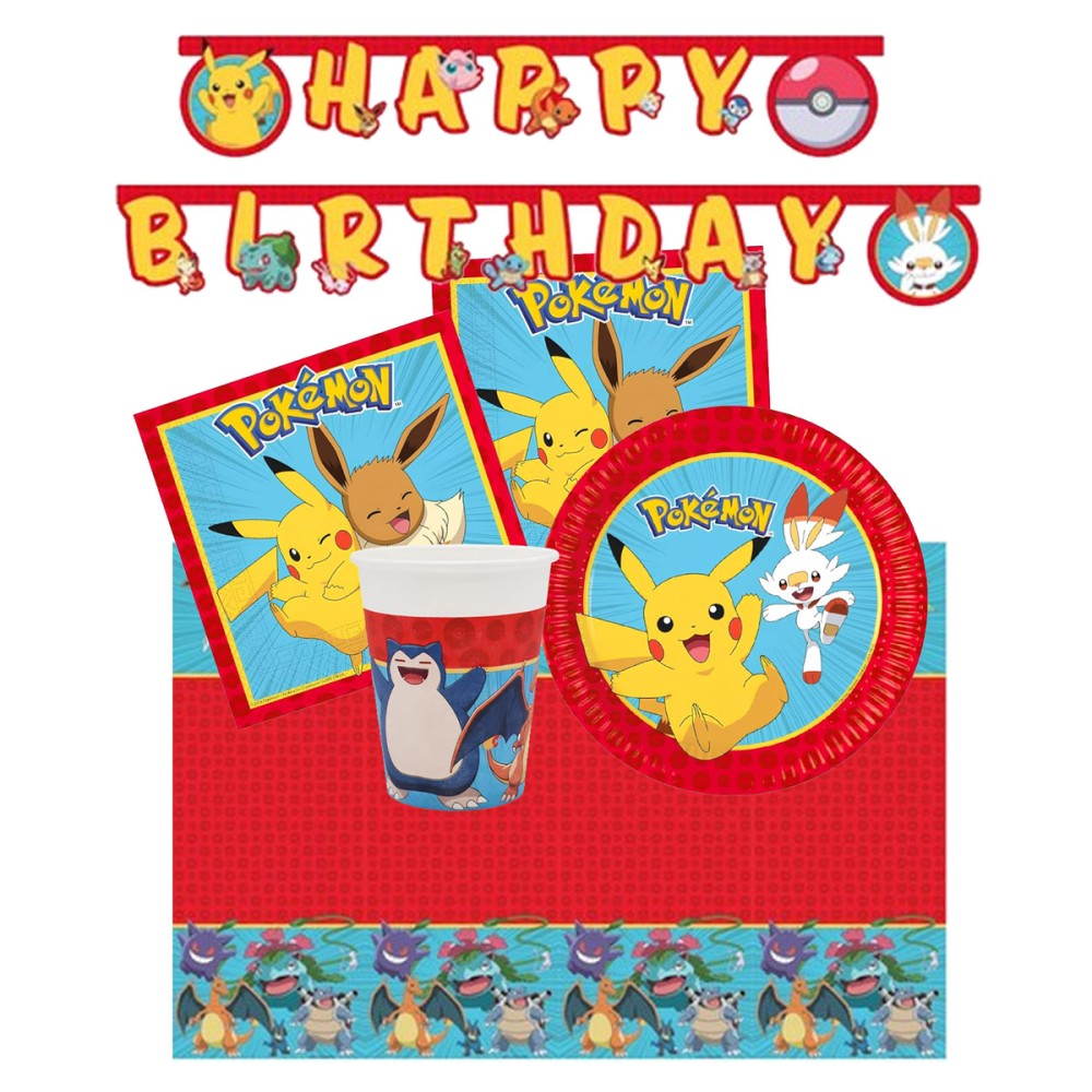 Kit 24 persone Pokèmon Evolution - addobbi per compleanno