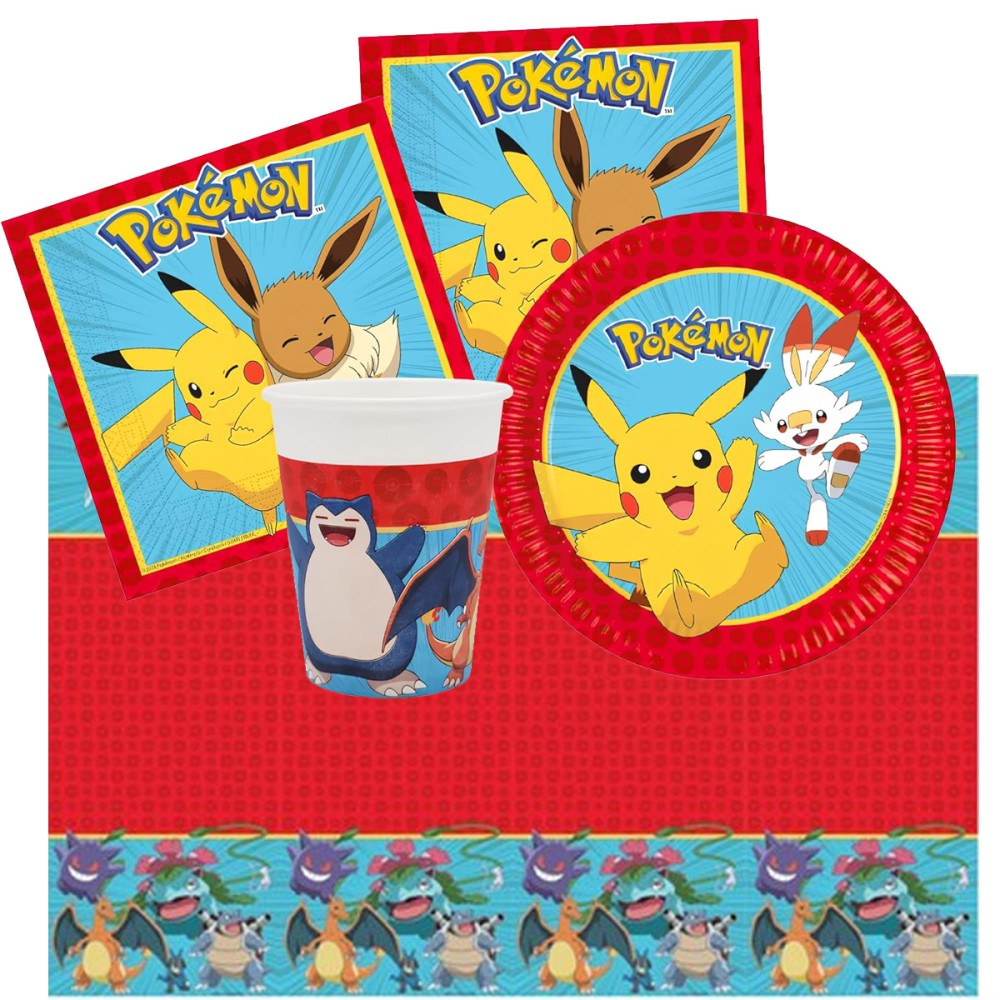 Kit 8 persone Pokèmon Evolution - addobbi per compleanno
