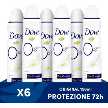 Dove Deodorante Spray 0% Original, Senza Alcol e Sali di Alluminio