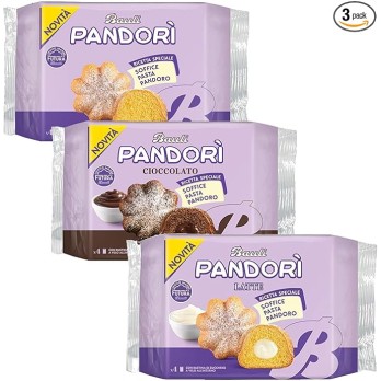 3 X BauIi Pandorì Mini Pandorino 1 classico - 1 crema al Latte - 1 al cioccolato