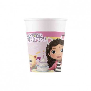 Kit 8 persone Gabby's Dollhouse con picks torta e candelina numerale