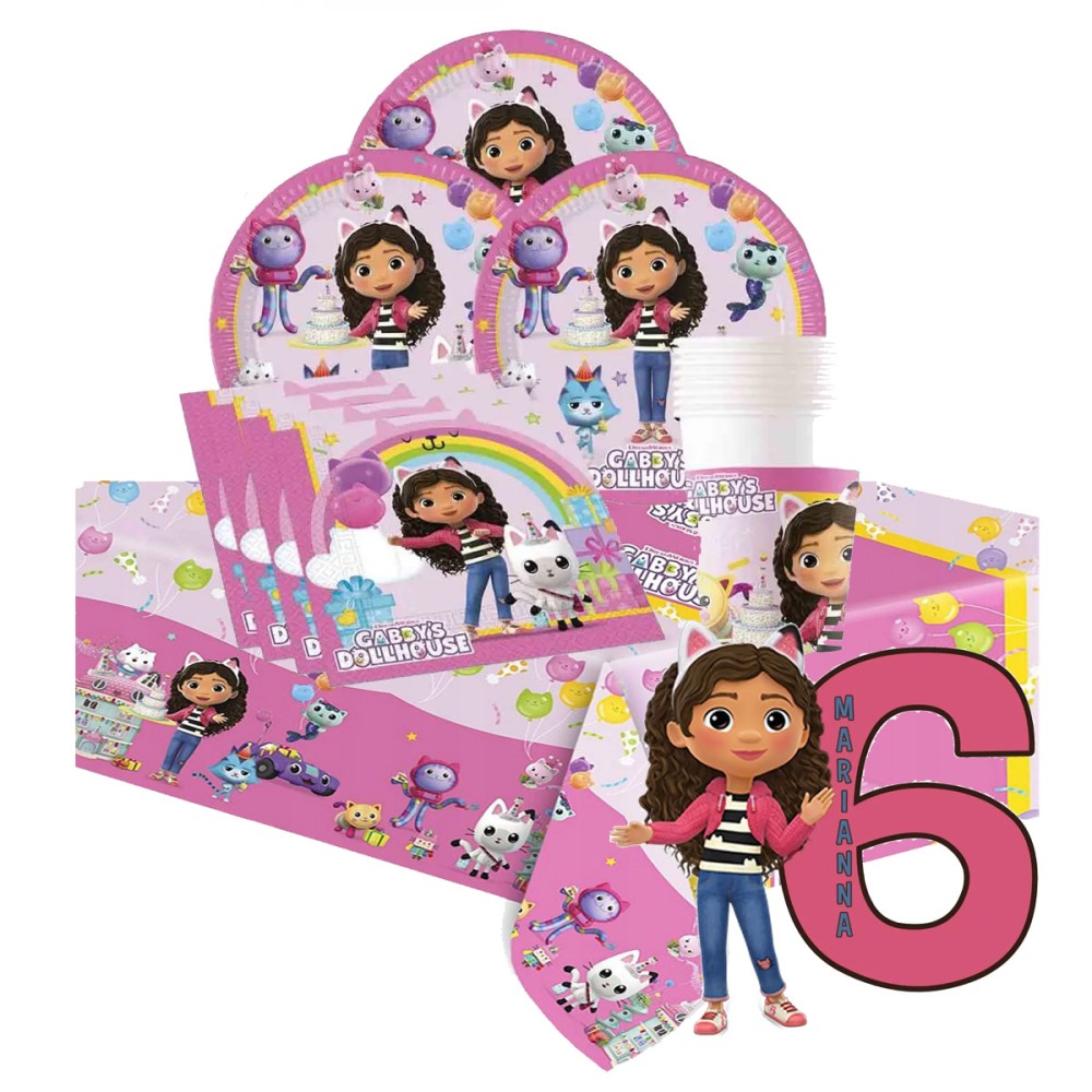 Kit 8 persone Gabby's Dollhouse con sagoma polistirolo personalizzabile