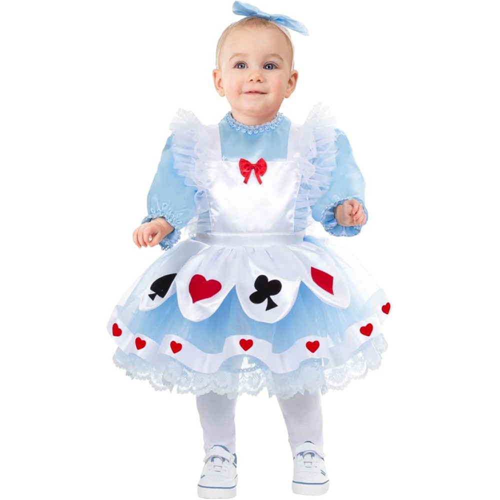 costume alice lusso vestito carnevale 13-18 mesi