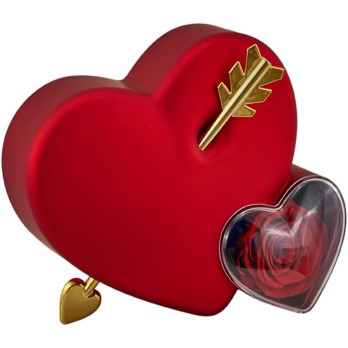 Scatola Cuore Rossa con Rosa Stabilizzata e Cassettino estraibile 12 x 13 x 16 cm