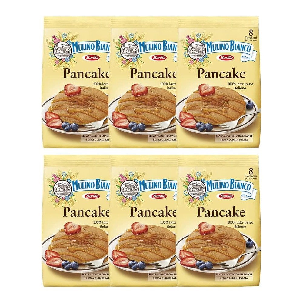 6X Mulino Bianco Pancake per Colazione e Break 100% Latte Fresco Italiano 260gr