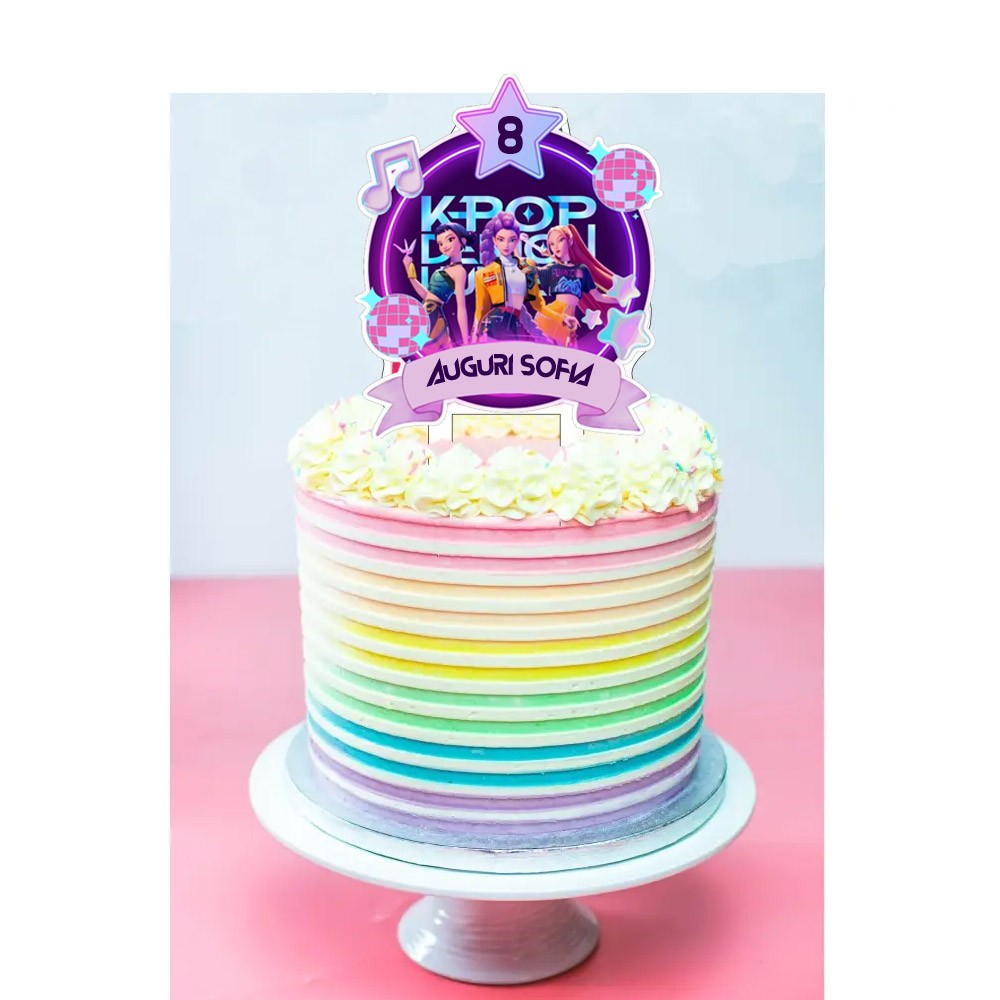 Cake Topper in Plexiglass KPop Demon Hunters personalizzabile