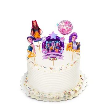 Cake Topper Picks KPop Demon Hunters 5pz con candelina