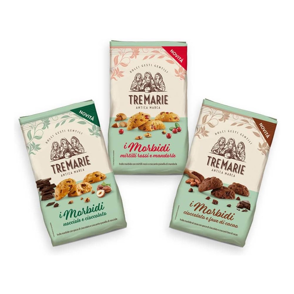 Tre Marie Mix Antica Marca i Morbidi Frollini con Cioccolato, Mirtilli Rossi e Nocciole 300g