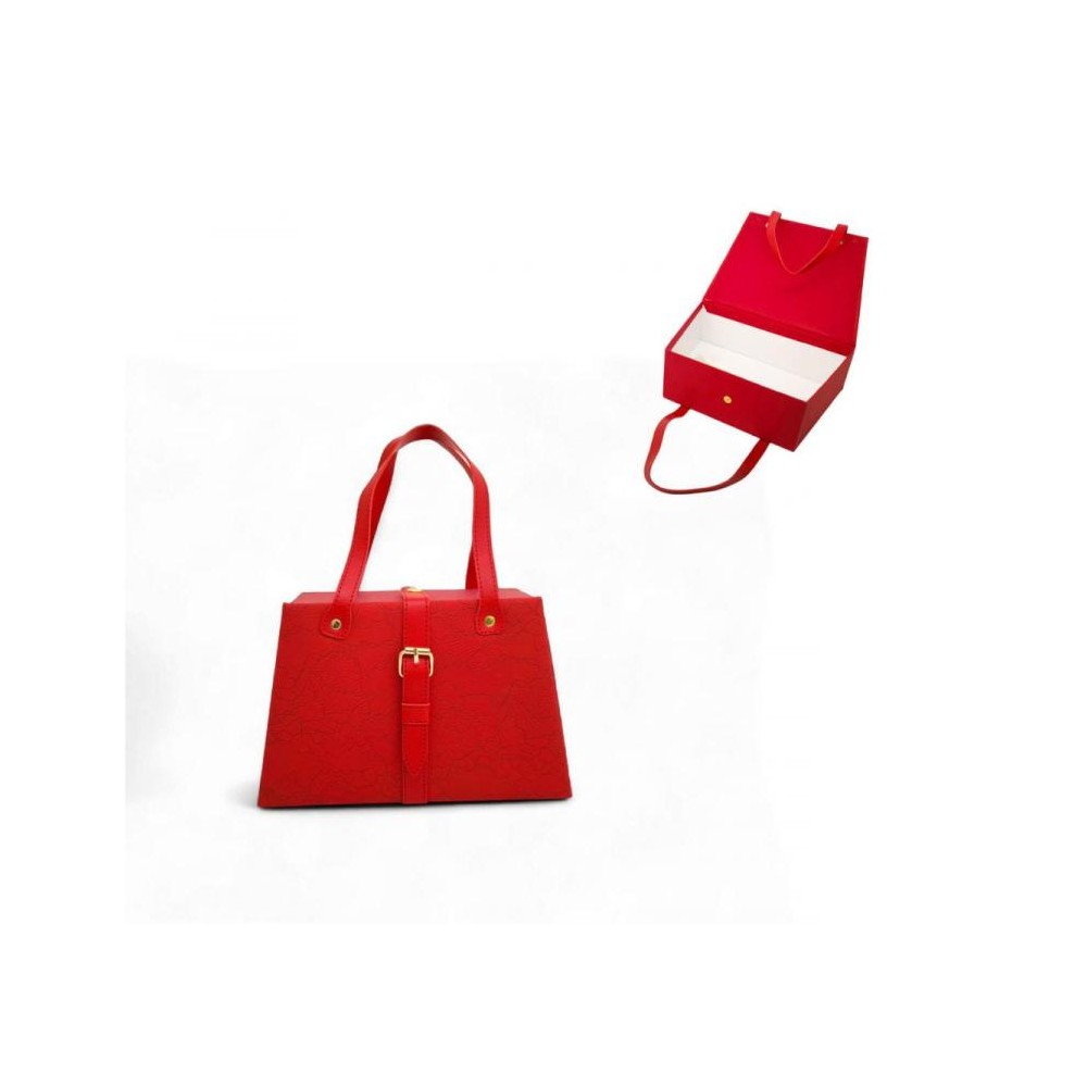 Borsa in carta con manici rossa 25 x 8 x 7 cm 60706