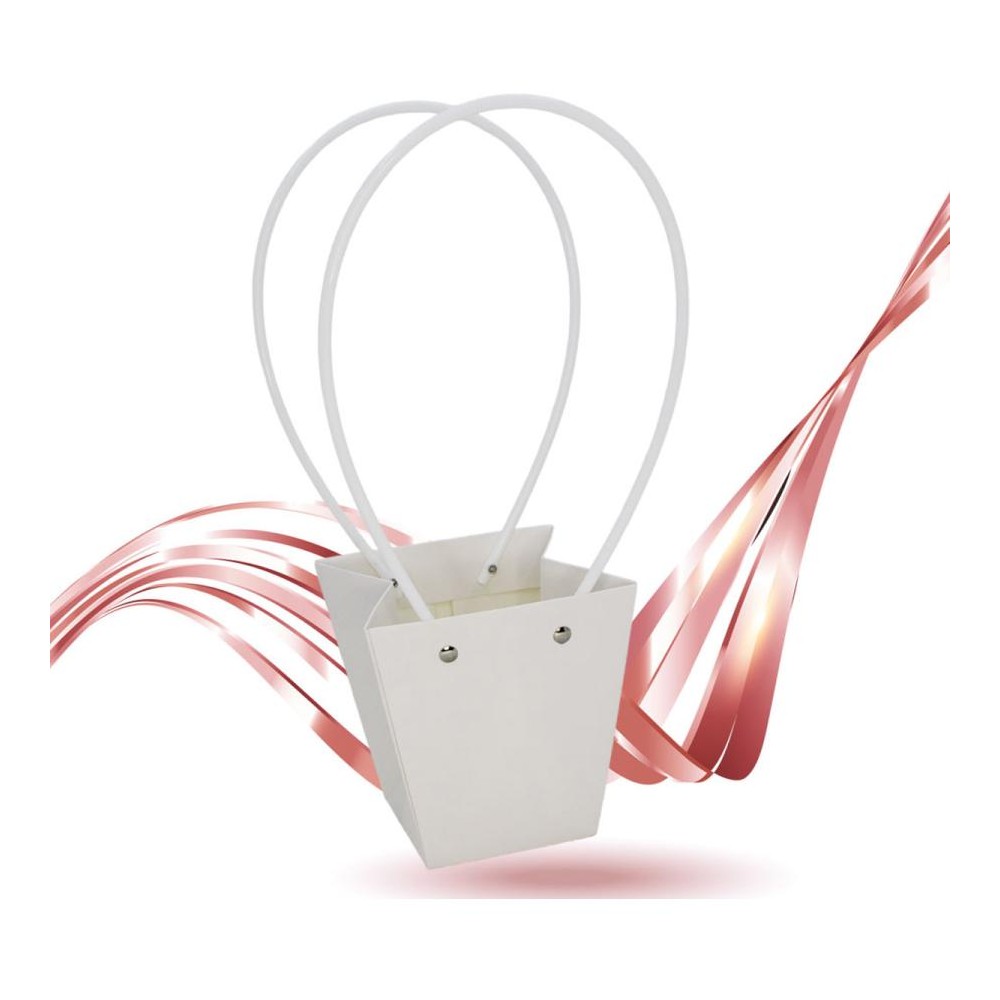 Busta carta con manico bianca 12 x 32 cm 10877