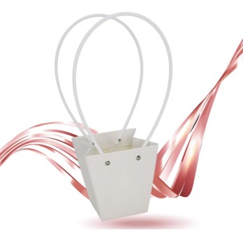 Busta carta con manico bianca 12 x 32 cm 10877