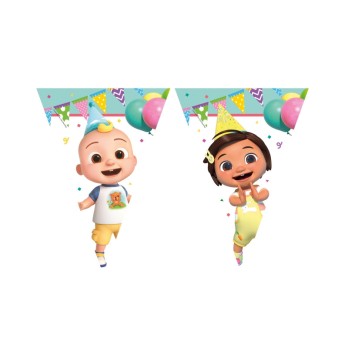 Festone bandierine in carta Cocomelon Birthday 1 pz 97881