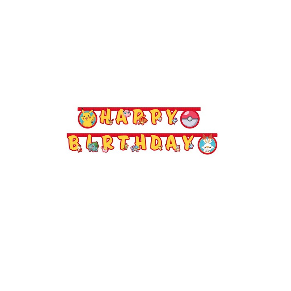 Festone ghirlanda Birthday Pokemon evolution 1 pz 98399