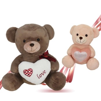 orsetto in peluche con cuore rosso modelli assortiti e casuali 97421 55 cm