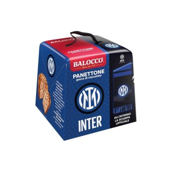 Panettone Inter 500 g gocce di cioccolato Balocco con sciarpa