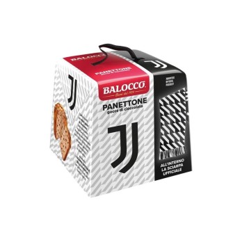 Panettone Juventus 500 g gocce di cioccolato Balocco con sciarpa