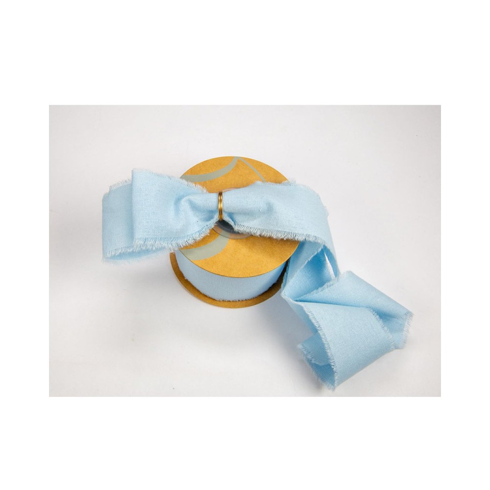 Rotolo nastro cotone sfragiato mm 25 x 15 m celeste polvere NI119 22