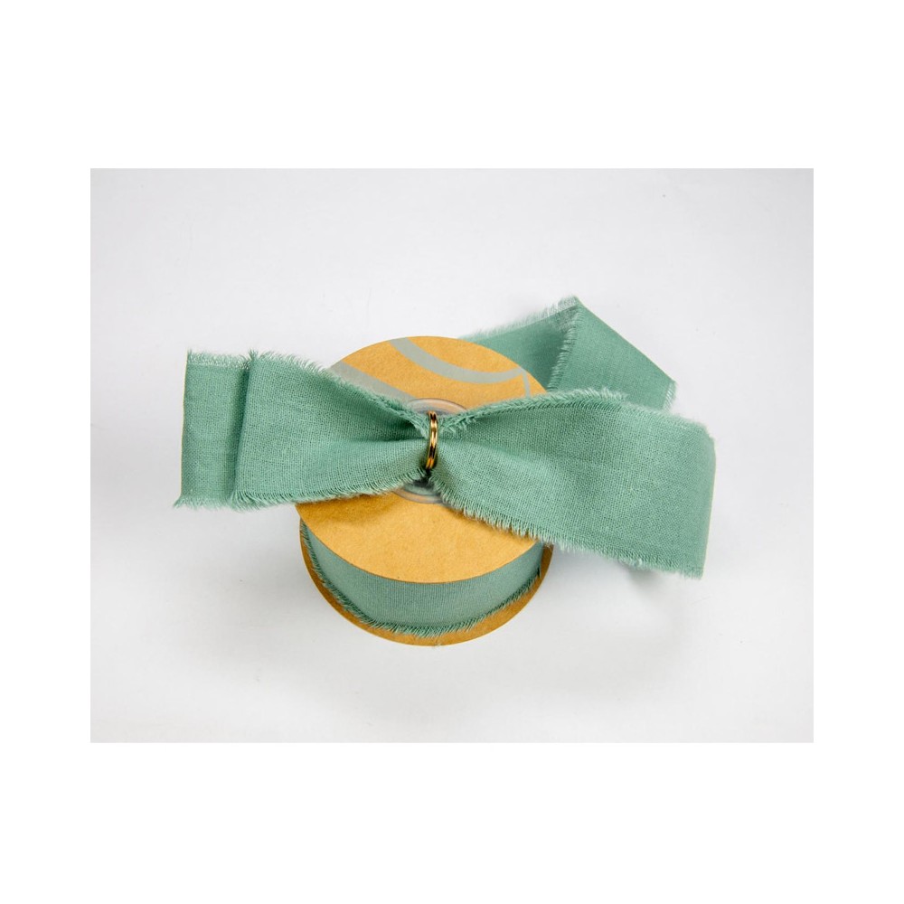 Rotolo nastro cotone sfragiato mm 25 x 15 m verde salvia  NI119 20