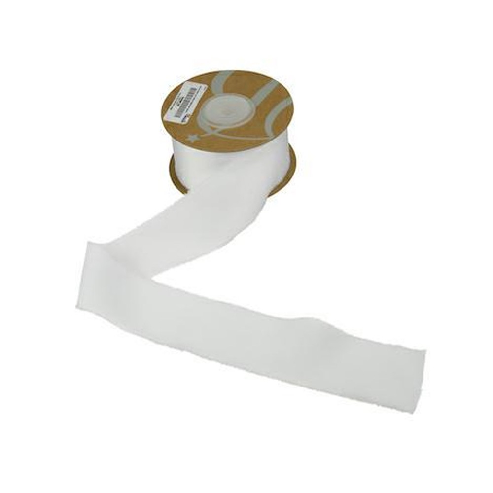 Rotolo Nastro di Raso con Frangia Bianco mm25x15mt - 1pz  - NI75 01
