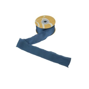 Rotolo Nastro di Raso con Frangia Blu  mm25x15mt - 1pz  - NI75 09
