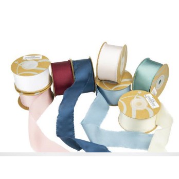 Rotolo Nastro di Raso con Frangia panna mm40x15mt - 1pz  - NI74 02