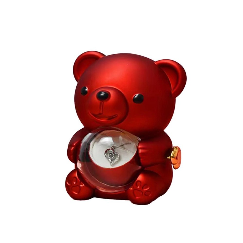 Scatola orsetto 12 x 13 x 16 rossa con rosa stabilizzata 10181300