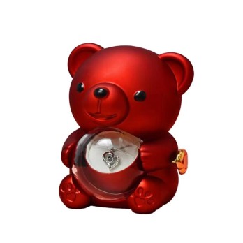 Scatola orsetto 12 x 13 x 16 rossa con rosa stabilizzata 10181300