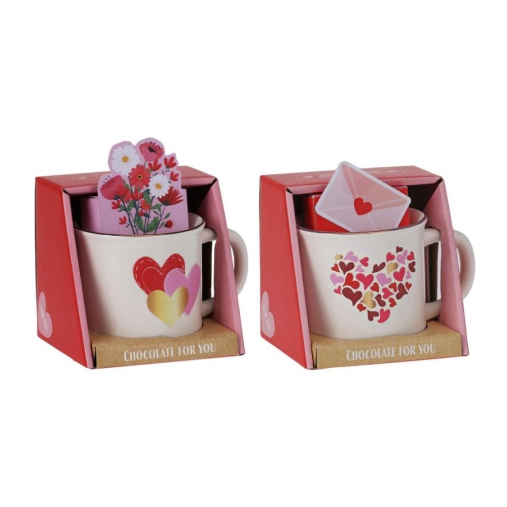 Tazza mug in ceramica con cioccolatini 2 mod. assortiti e casuali 818790 san valentino