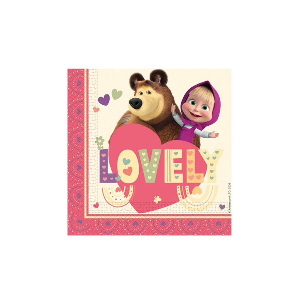 tovaglioli 33 cm Masha Sweet Heart 20 pz 97909