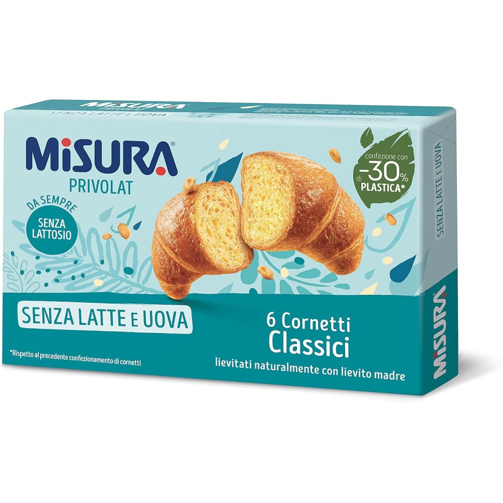 Misura Cornetti Classici Privolat | Senza Latte e Uova | 4 Confezioni da 240 grammi
