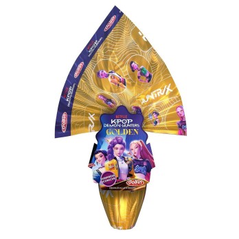 Uovo di pasqua 250g finissimo cioccolato al latte KPop Demon Hunters + tazza personalizzabile