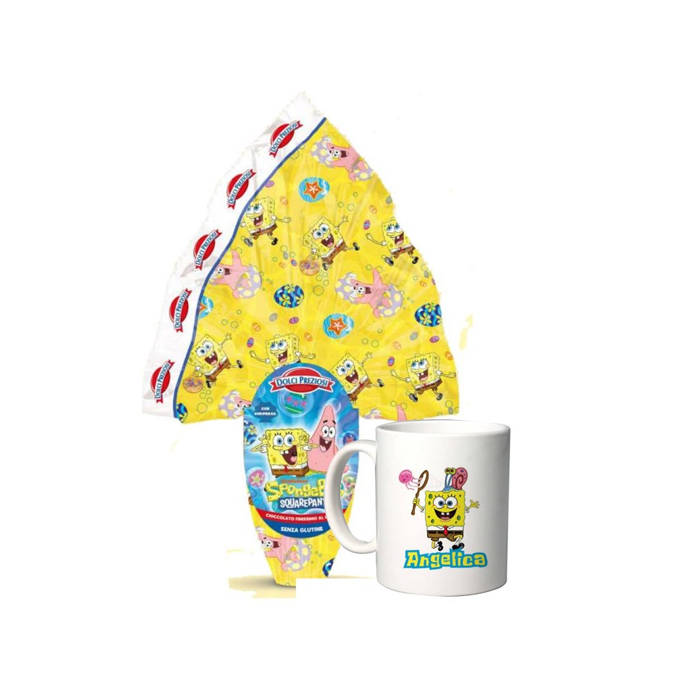 Uovo di Pasqua Spongebob con tazza personalizzata
